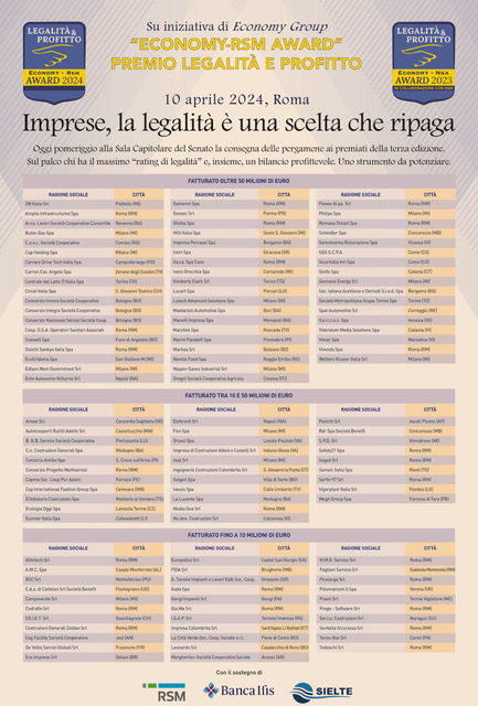 Premio legalità e profitto